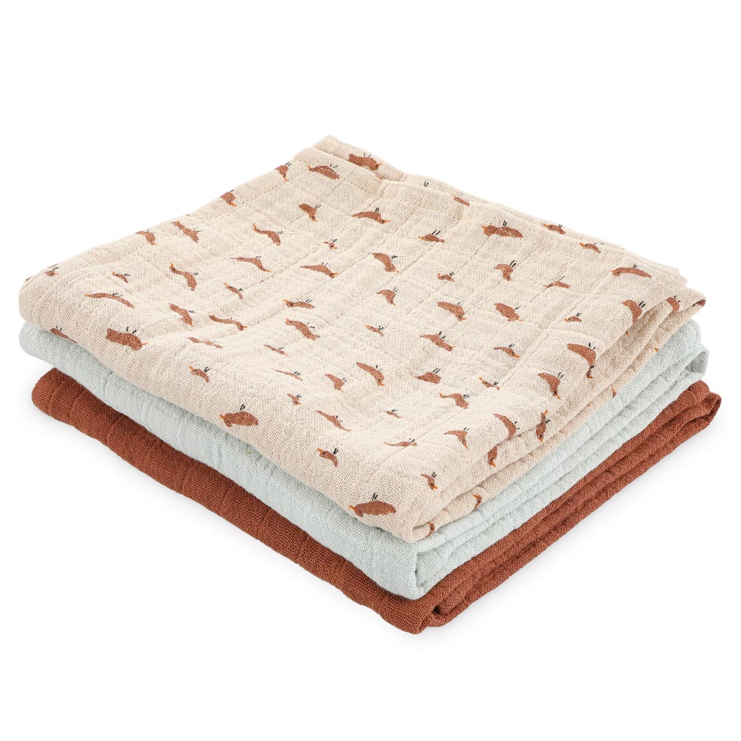 Mulltücher 3-pack mix | 55x55cm - Babbling Birds